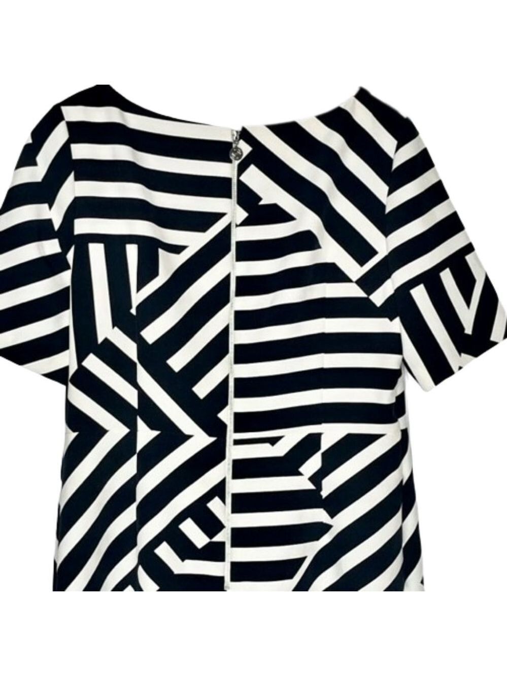 Fenn Wright Manson Black/White Short Sleeve Day Dress - 14P - Picture 6 of 11